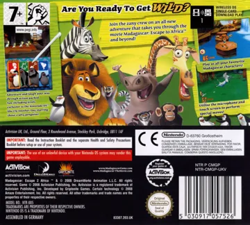 Madagascar - Escape 2 Africa (Europe) box cover back